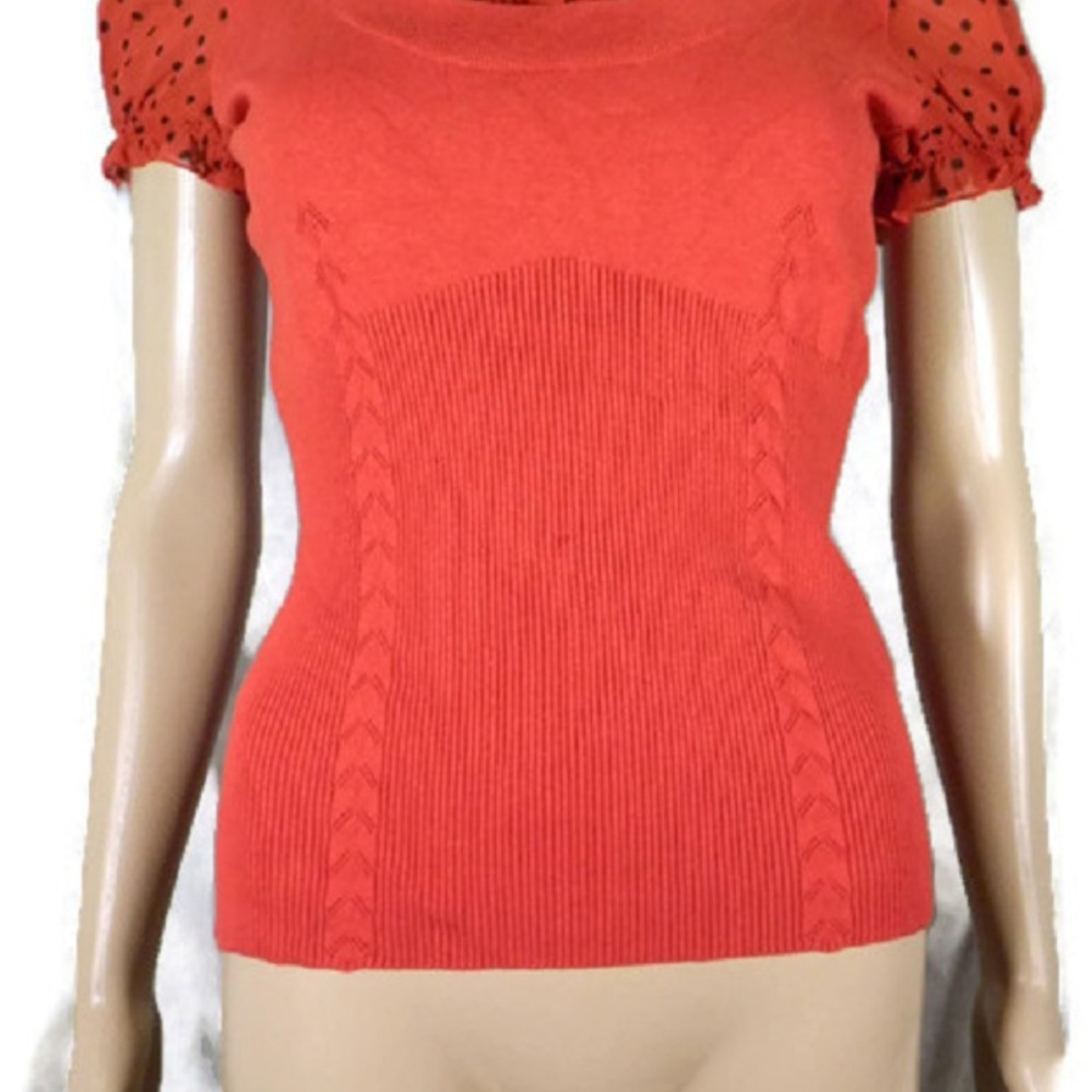 Worthington Red Silk Top Small - Picture 2 of 5